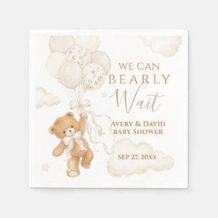 We Can Bearly Wait Neutrale Baby Shower Servet