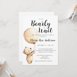 We Can Bearly Wait Neutrale Baby Shower Uitnodigin Kaart