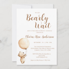 We Can Bearly Wait Neutrale Baby Shower Uitnodigin Kaart