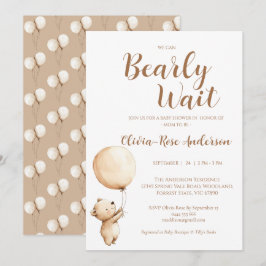 We Can Bearly Wait Neutrale Baby Shower Uitnodigin Kaart