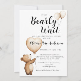 We Can Bearly Wait Neutrale Baby Shower Uitnodigin Kaart