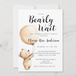 We Can Bearly Wait Neutrale Baby Shower Uitnodigin Kaart