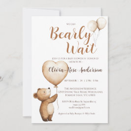 We Can Bearly Wait Neutrale Baby Shower Uitnodigin Kaart