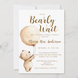 We Can Bearly Wait Neutrale Baby Shower Uitnodigin Kaart
