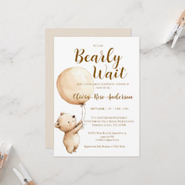We Can Bearly Wait Neutrale Baby Shower Uitnodigin Kaart