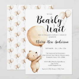 We Can Bearly Wait Neutrale Baby Shower Uitnodigin Kaart