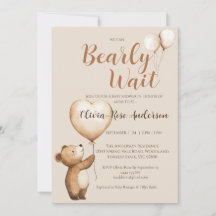 We Can Bearly Wait Neutrale Baby Shower Uitnodigin