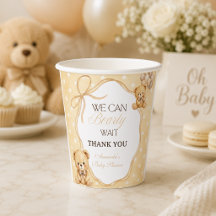 We Can Bearly Wait Neutrale Teddybeer Baby Shower