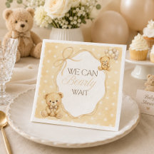 We Can Bearly Wait Neutrale Teddybeer Baby Shower