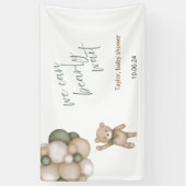 We Can Bearly Wait Neutrale Teddybeer Vaandel Spandoek (Verticaal)