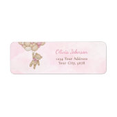 We Can Bearly Wait Pink Baby Shower Address Etiket (Voorkant)