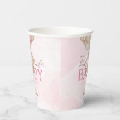 We Can Bearly Wait Pink Baby Shower Papieren Bekers (Rechts)