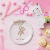 We Can Bearly Wait Pink Baby Shower Papieren Bordje (Feest)