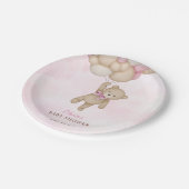 We Can Bearly Wait Pink Baby Shower Papieren Bordje (Gekanteld)