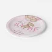 We Can Bearly Wait Pink Baby Shower Papieren Bordje (Gekanteld)