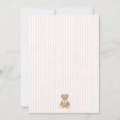 We can bearly wait pink bow Girl Baby Shower Kaart (Achterkant)