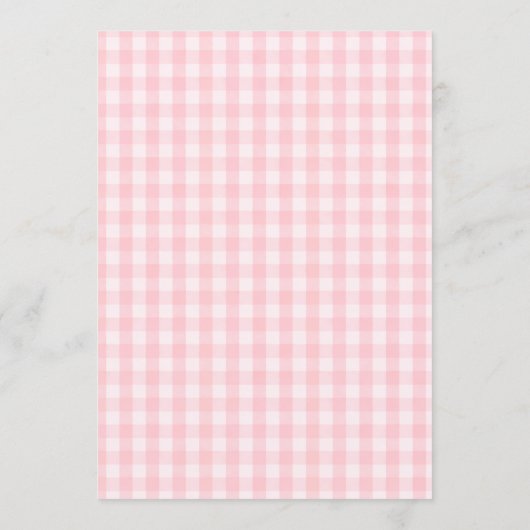 We Can Bearly Wait Pink Gingham Baby Shower Kaart (Achterkant)