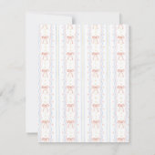 We Can Bearly Wait Pink Lace Ribbon Baby Shower Kaart (Achterkant)