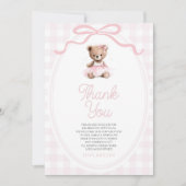 We Can Bearly Wait Pink Teddy Bear Baby Shower Bedankkaart (Voorkant)