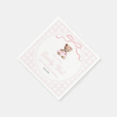 We Can Bearly Wait Pink Teddy Bear Baby Shower Servet (Hoek)