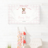 We Can Bearly Wait Pink Teddy Bear Baby Shower Spandoek (Insitu)