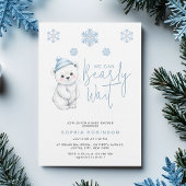 We Can Bearly Wait Polar Bear Winter Baby Shower Kaart