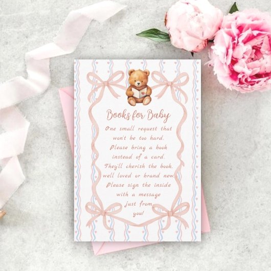 We Can Bearly Wait Ribbon Baby Shower Book Request Informatiekaartje