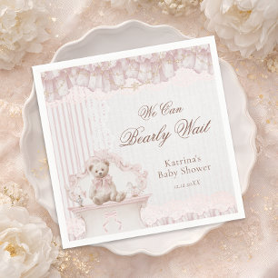 We Can Bearly Wait Roze Baby Meisje Shower Servet