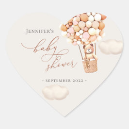 We Can Bearly Wait Roze Baby Shower Hartsticker Hart Sticker