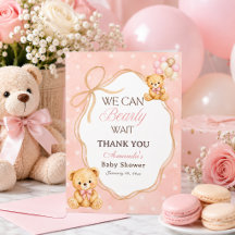 We Can Bearly Wait Roze Beer Meisje Baby Shower