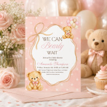We Can Bearly Wait Roze Beer Meisje Baby Shower