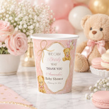We Can Bearly Wait Roze Beer Meisje Baby Shower