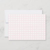 We Can Bearly Wait Roze Gingham Teddybeer Baby Bedankkaart (Achterkant)