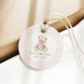 We Can Bearly Wait Roze Gingham Teddybeer Bedankjes Labels