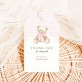 We Can Bearly Wait Roze Gingham Teddybeer Cadeautj Cadeaulabel