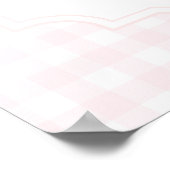 We Can Bearly Wait Roze Gingham Teddybeer Poster (Hoek)