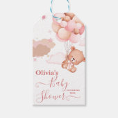 We Can Bearly Wait Roze Meisje Baby Borrel Cadeaulabel (Voorkant)