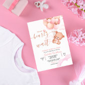We Can Bearly Wait Roze Meisje Baby Borrel Kaart