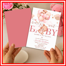 We Can Bearly Wait Roze Meisje Baby Borrel Kaart