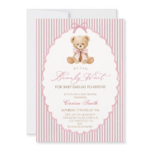 We Can Bearly Wait roze strik meisje Baby Shower