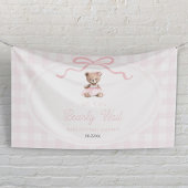 We Can Bearly Wait Roze Teddybeer Baby Shower Spandoek