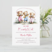 We Can Bearly Wait Schattig Meisje Teddys Kaart (Staand voorkant)