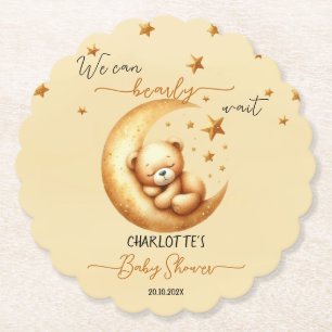 We Can Bearly Wait Schattige Babybeer Babyshower Kartonnen Onderzetters