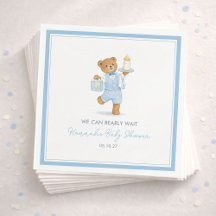 We Can Bearly Wait Schattige Blauwe Teddy Jongens 