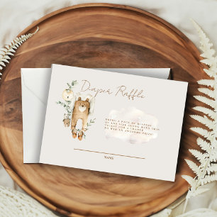 We Can Bearly Wait Schattige Boho Luier Raffle Informatiekaartje