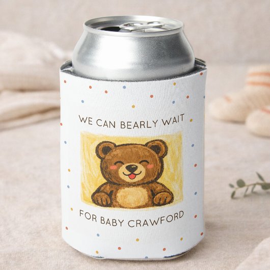 We Can Bearly Wait! Simple Hand Drawn Baby Shower Blikjeskoeler