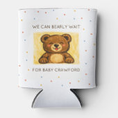 We Can Bearly Wait! Simple Hand Drawn Baby Shower Blikjeskoeler (Voorkant)