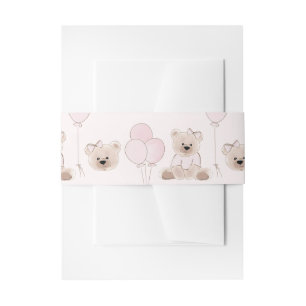 We Can Bearly Wait Teddibeer Roze Baby Shower Uitnodigingen Wikkel