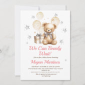 We Can Bearly Wait Teddy Baby Shower Uitnodiging (Voorkant)