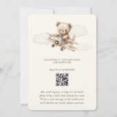 We Can Bearly Wait Teddy Bear Airplane Baby Shower Kaart (Achterkant)